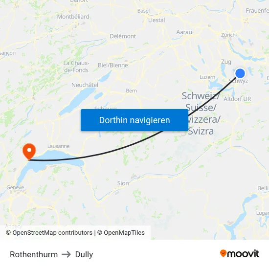 Rothenthurm to Dully map