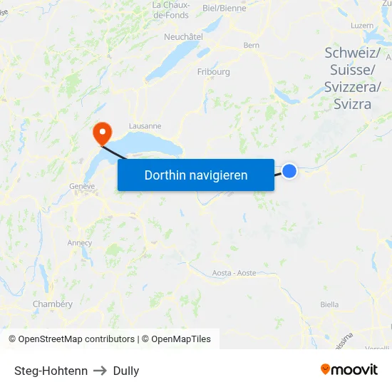 Steg-Hohtenn to Dully map