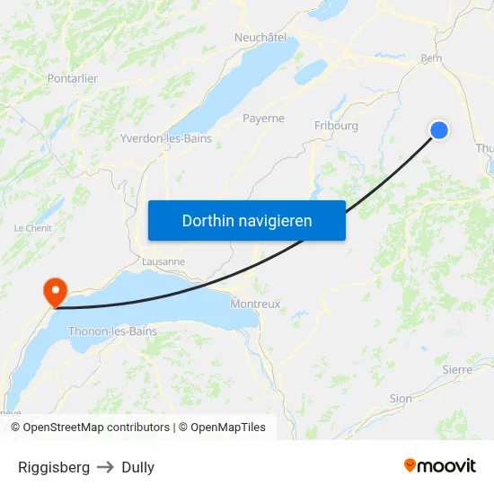 Riggisberg to Dully map