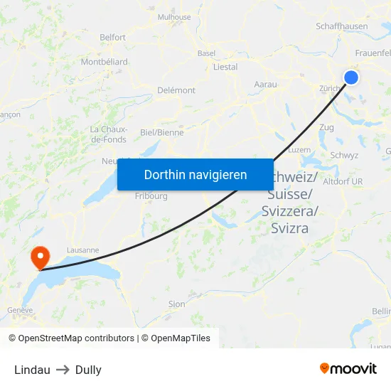 Lindau to Dully map