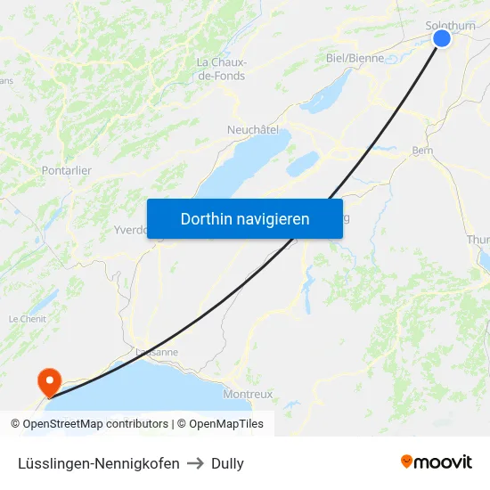Lüsslingen-Nennigkofen to Dully map