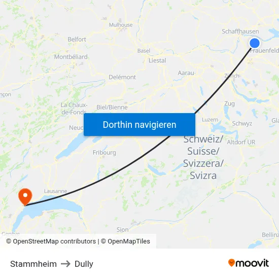 Stammheim to Dully map