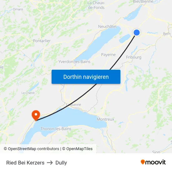 Ried Bei Kerzers to Dully map