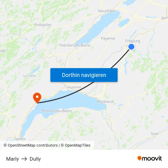 Marly to Dully map