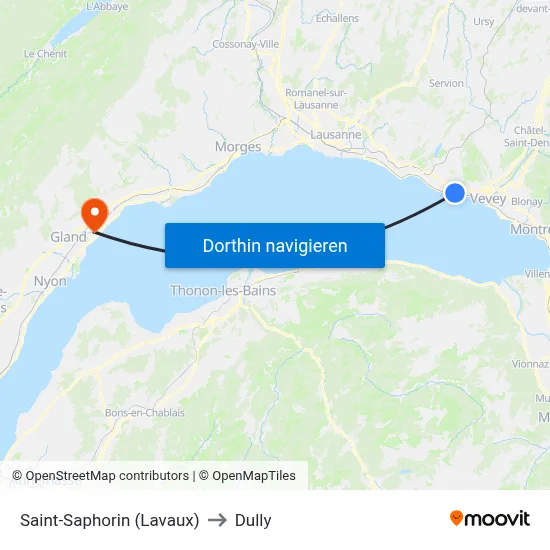 Saint-Saphorin (Lavaux) to Dully map