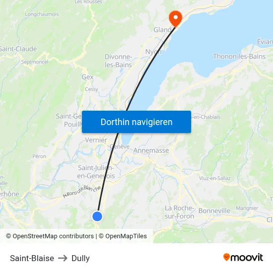 Saint-Blaise to Dully map