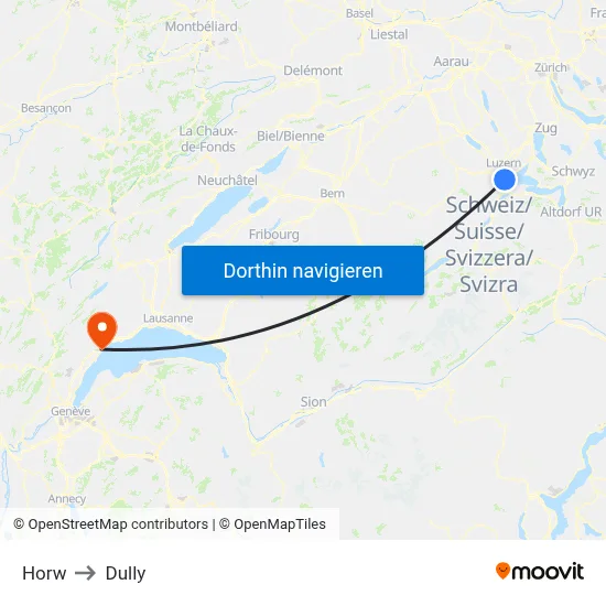 Horw to Dully map