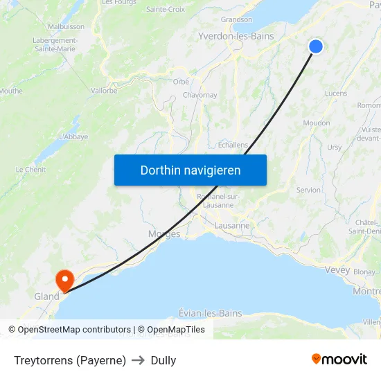 Treytorrens (Payerne) to Dully map