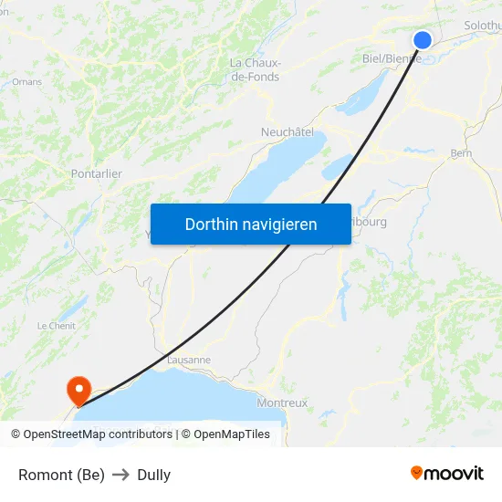 Romont (Be) to Dully map