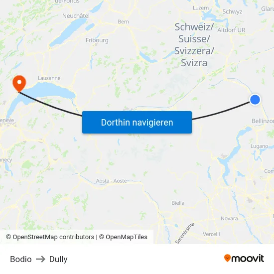 Bodio to Dully map