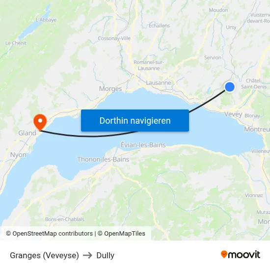 Granges (Veveyse) to Dully map