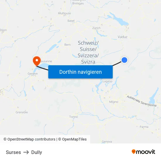 Surses to Dully map