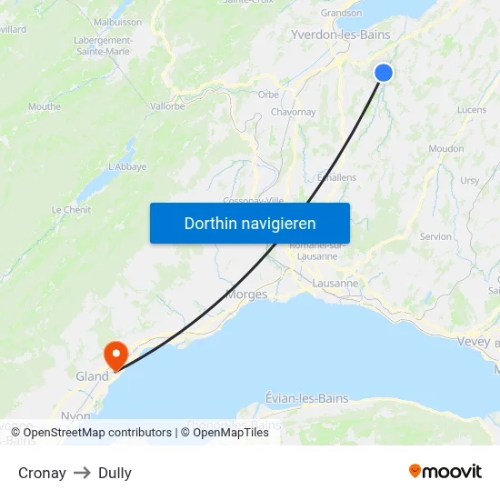 Cronay to Dully map