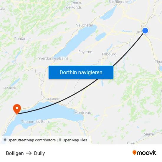 Bolligen to Dully map