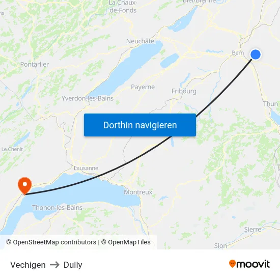 Vechigen to Dully map