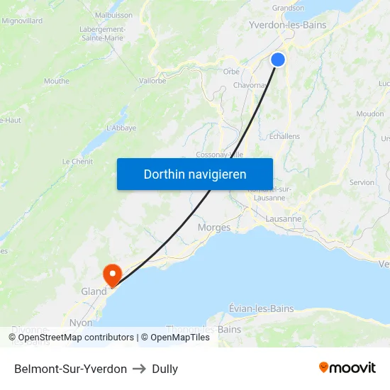 Belmont-Sur-Yverdon to Dully map