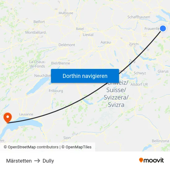 Märstetten to Dully map