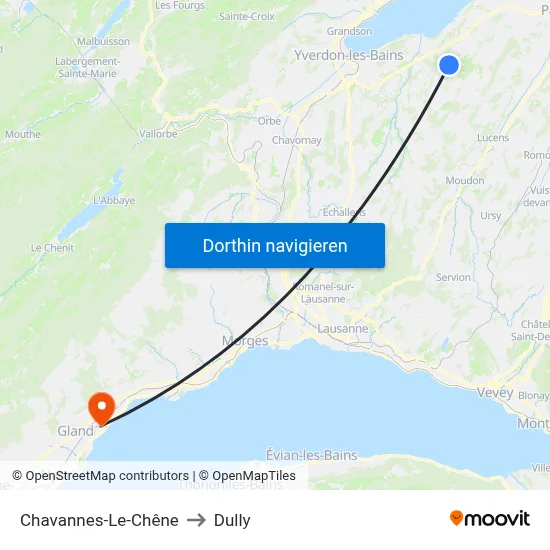 Chavannes-Le-Chêne to Dully map