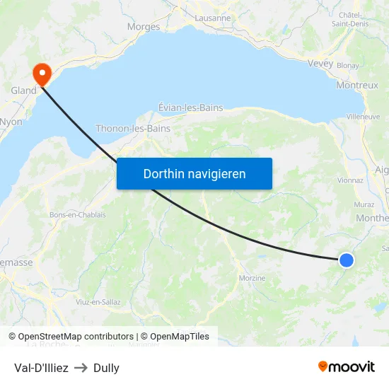 Val-D'Illiez to Dully map