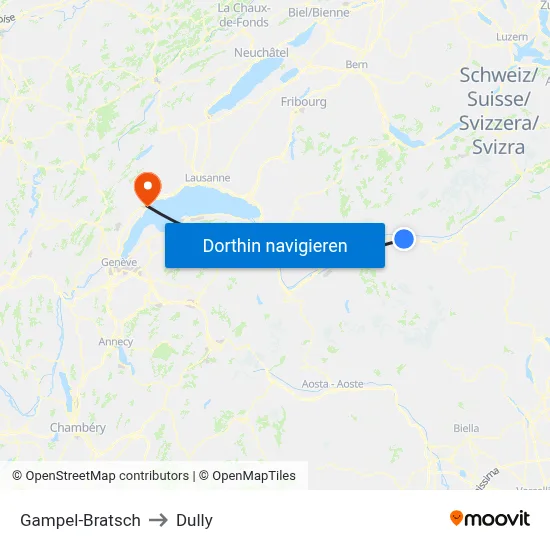 Gampel-Bratsch to Dully map