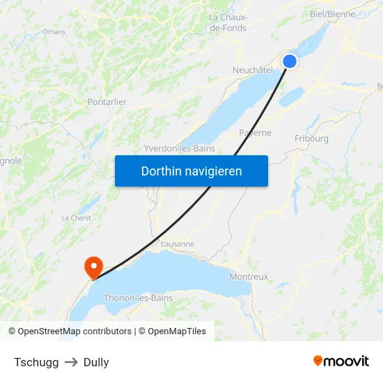 Tschugg to Dully map
