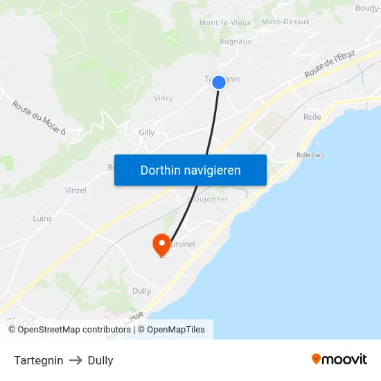 Tartegnin to Dully map
