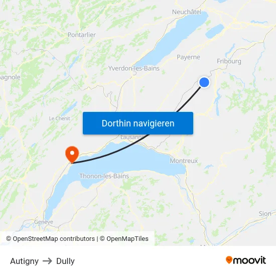 Autigny to Dully map