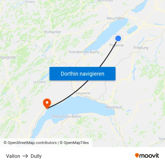 Vallon to Dully map