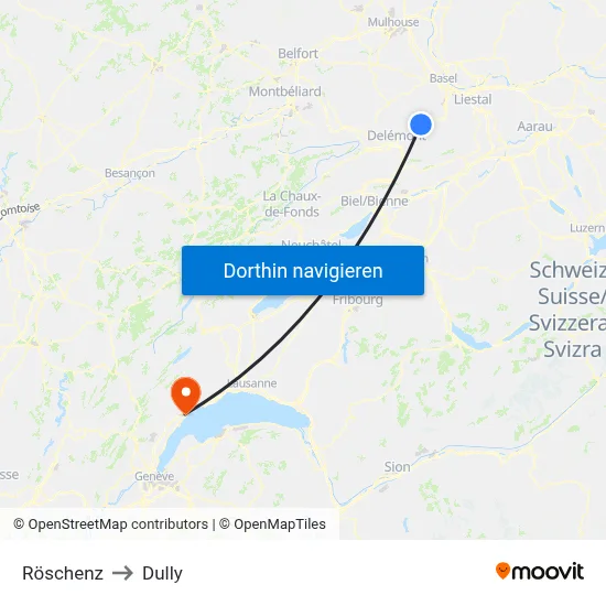 Röschenz to Dully map