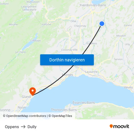 Oppens to Dully map
