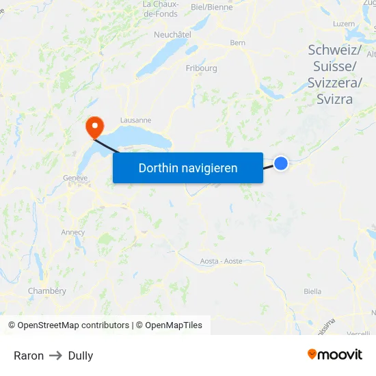Raron to Dully map