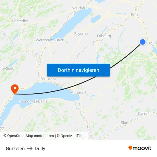 Gurzelen to Dully map