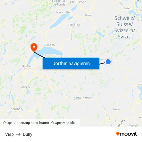 Visp to Dully map