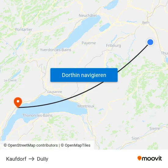 Kaufdorf to Dully map