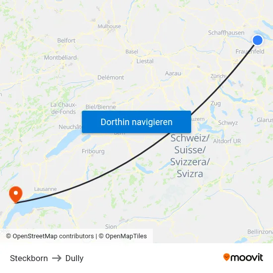 Steckborn to Dully map