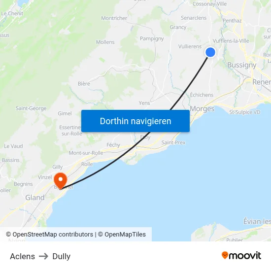Aclens to Dully map