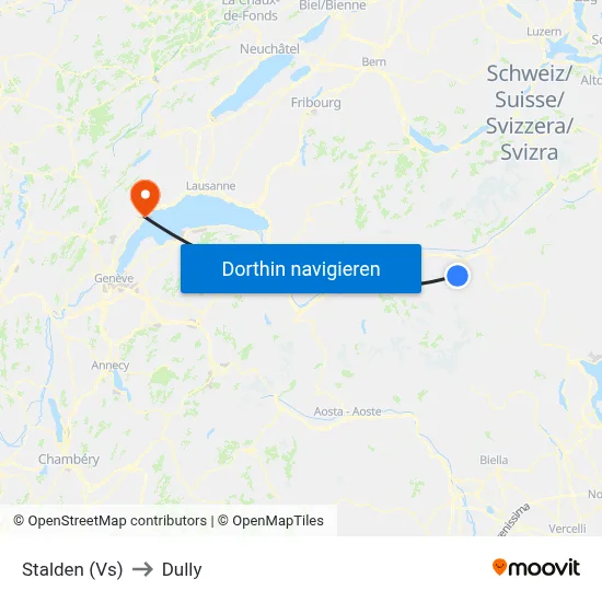Stalden (Vs) to Dully map