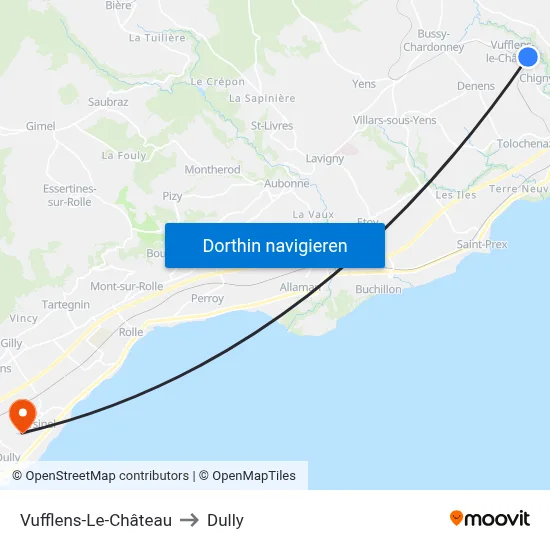 Vufflens-Le-Château to Dully map