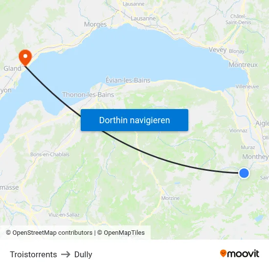 Troistorrents to Dully map