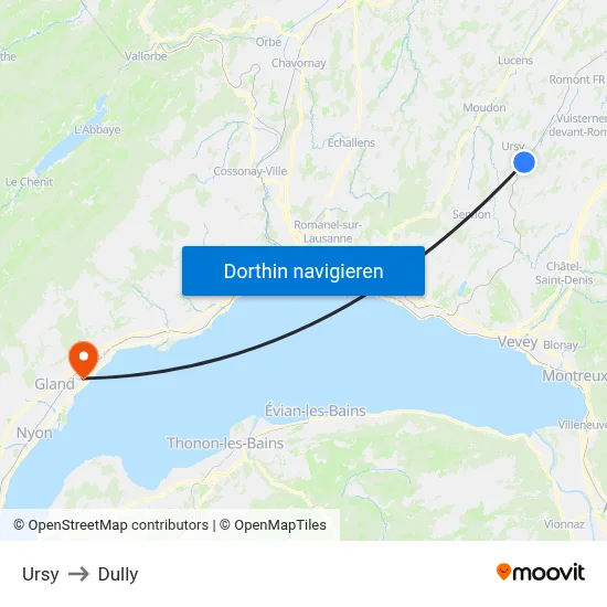 Ursy to Dully map