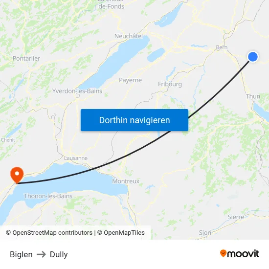 Biglen to Dully map