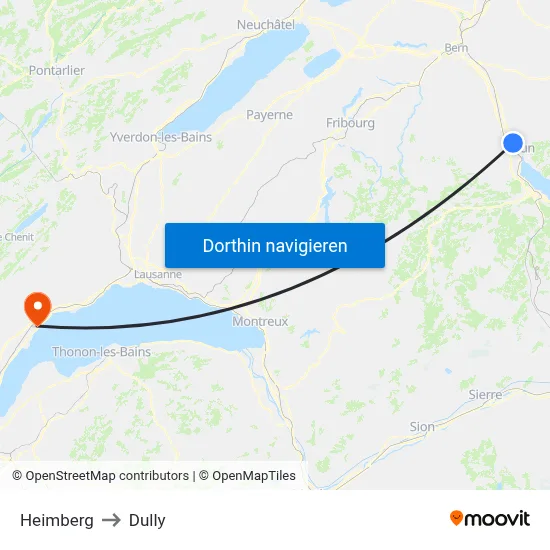 Heimberg to Dully map