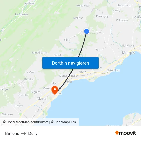 Ballens to Dully map