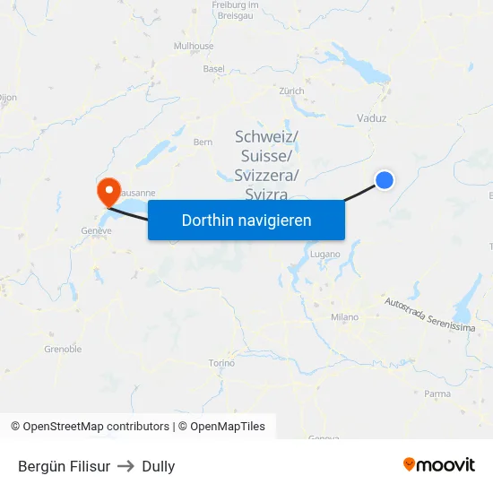 Bergün Filisur to Dully map