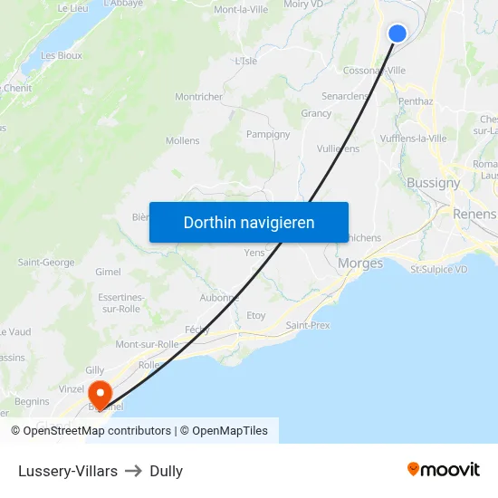 Lussery-Villars to Dully map