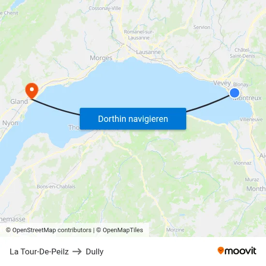 La Tour-De-Peilz to Dully map