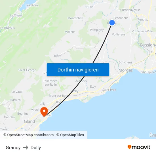 Grancy to Dully map