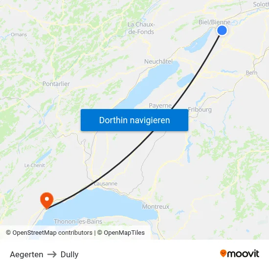 Aegerten to Dully map
