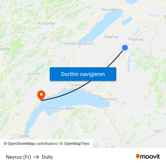 Neyruz (Fr) to Dully map