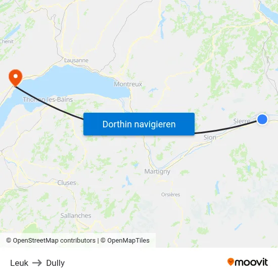 Leuk to Dully map